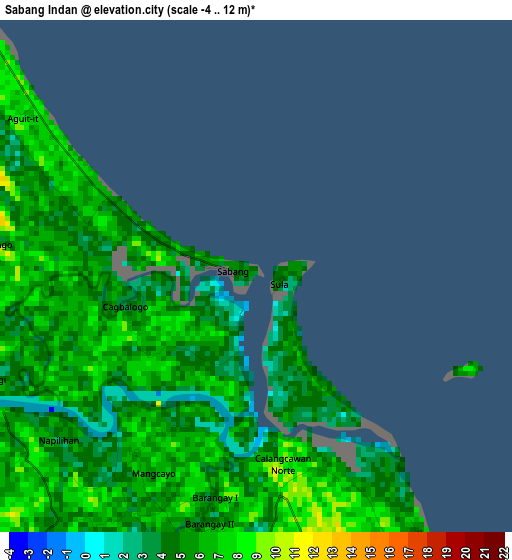 Sabang Indan elevation map