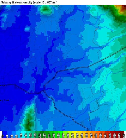 Sabang elevation map