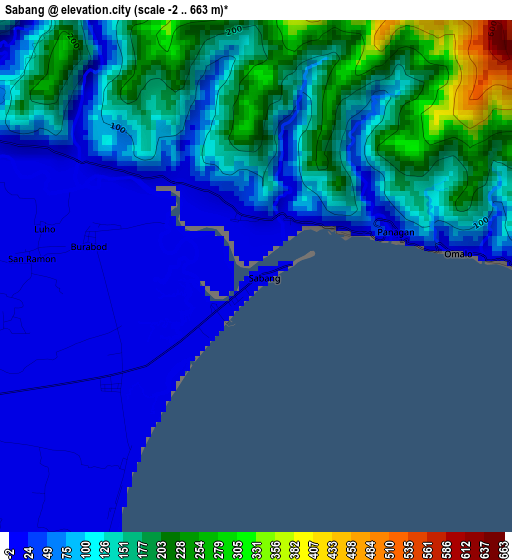 Sabang elevation map