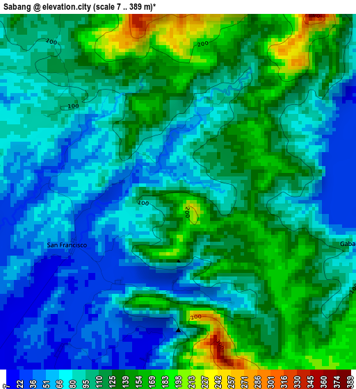 Sabang elevation map