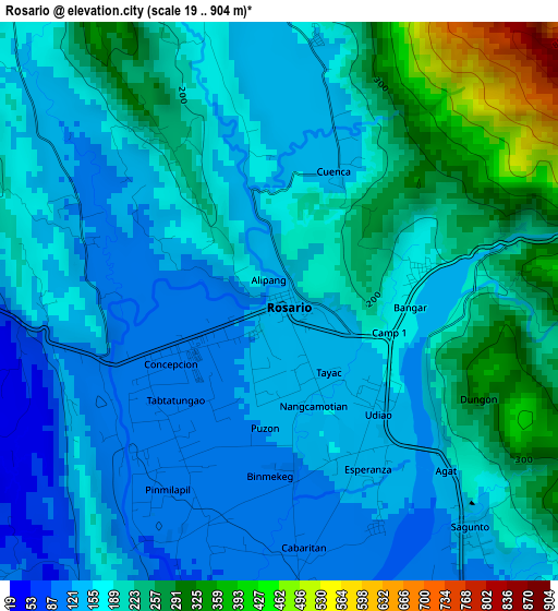 Rosario elevation map