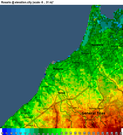 Rosario elevation map