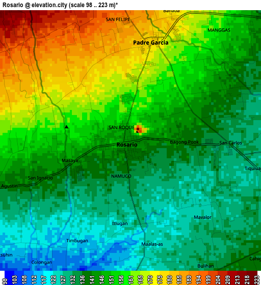 Rosario elevation map