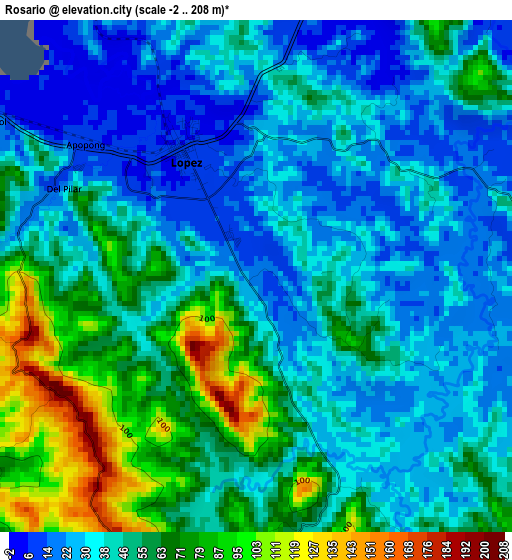 Rosario elevation map