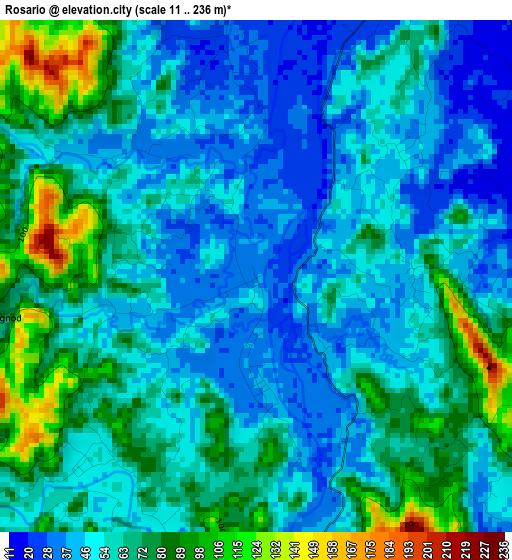 Rosario elevation map