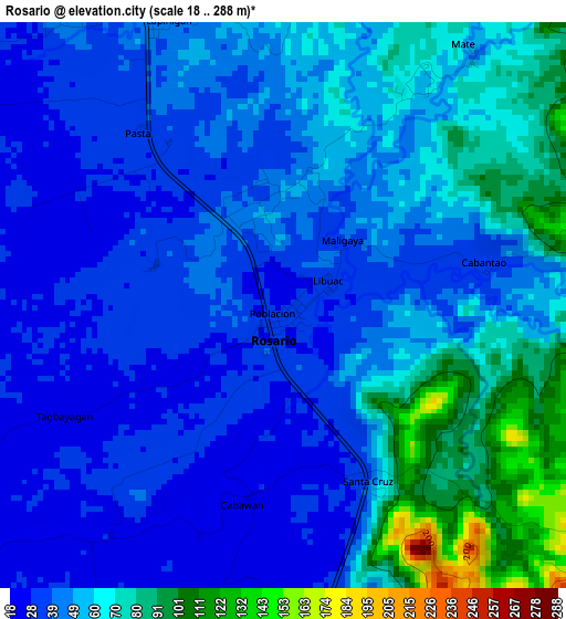 Rosario elevation map