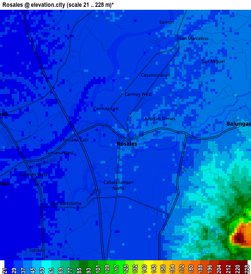 Rosales elevation map
