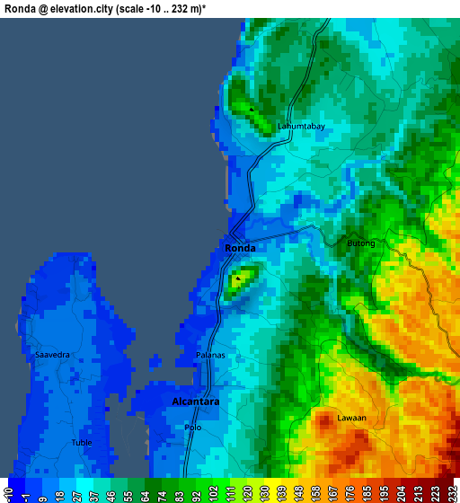 Ronda elevation map