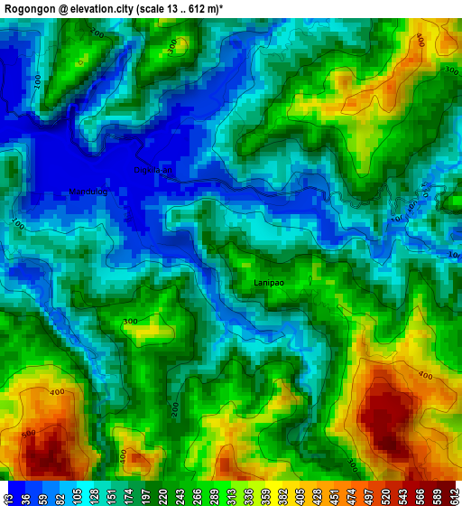 Rogongon elevation map