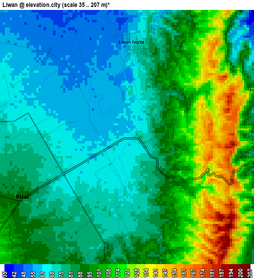 Liwan elevation map