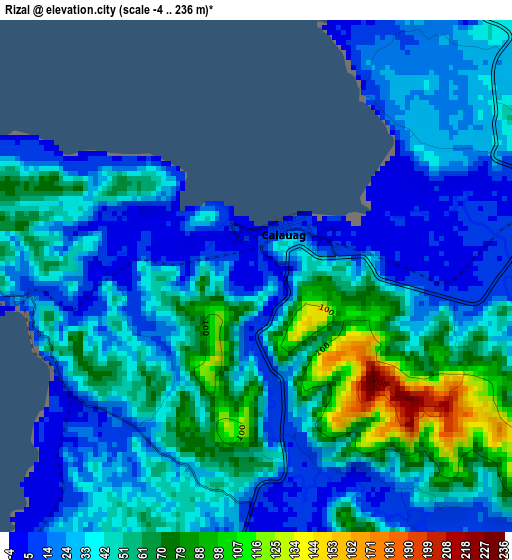 Rizal elevation map