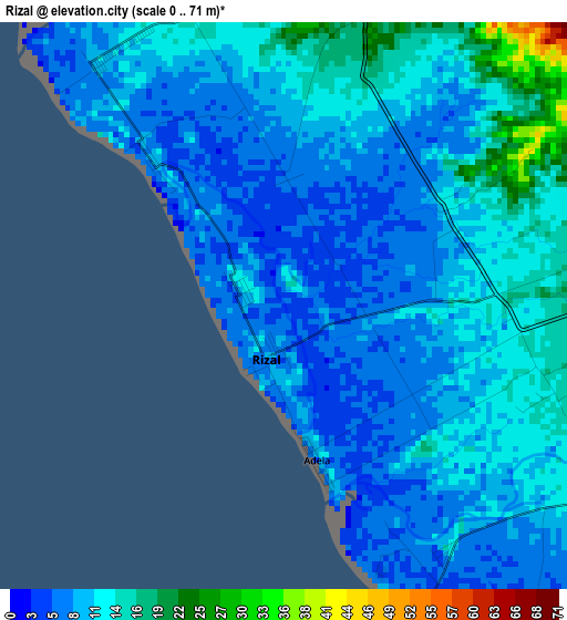 Rizal elevation map