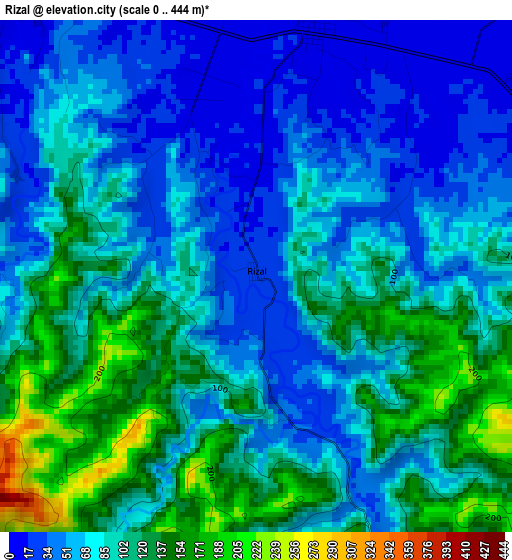 Rizal elevation map