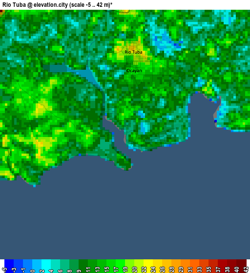 Rio Tuba elevation map
