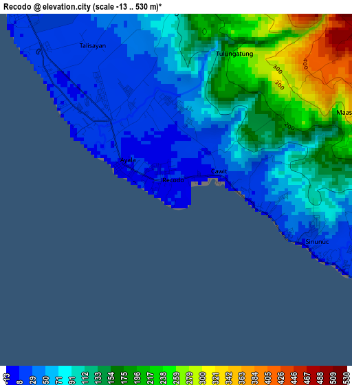 Recodo elevation map