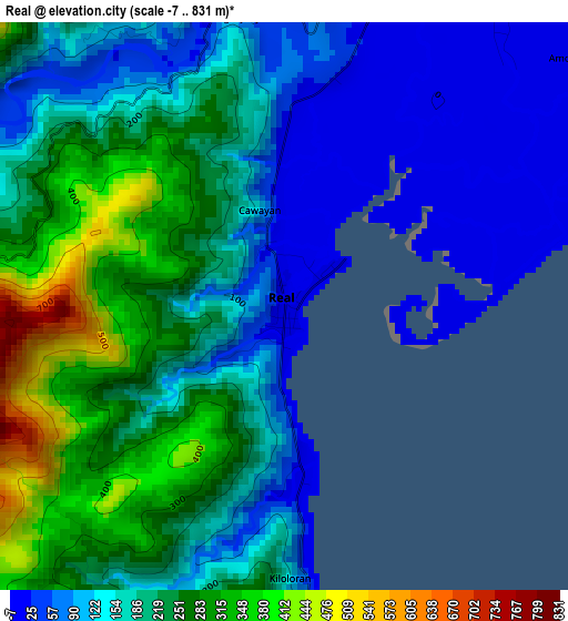 Real elevation map