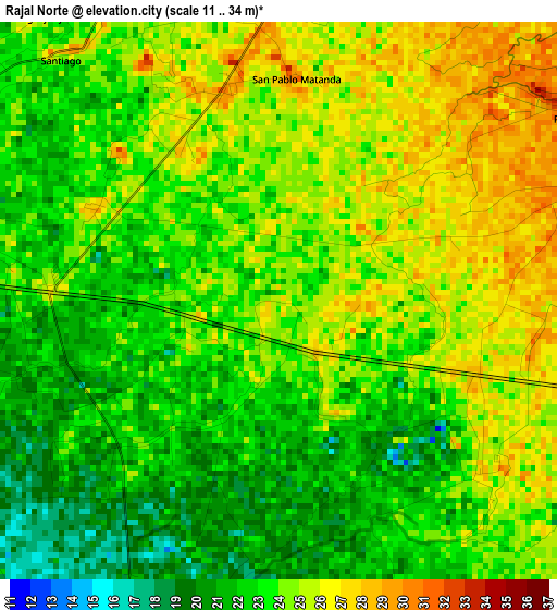 Rajal Norte elevation map