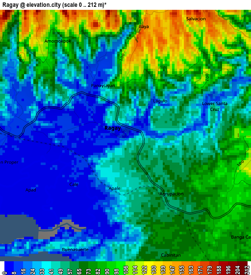 Ragay elevation map