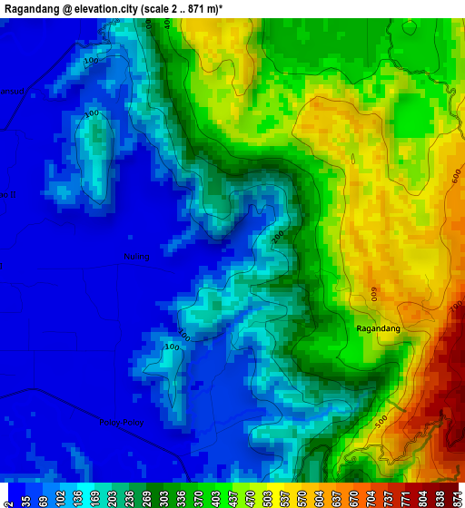 Ragandang elevation map