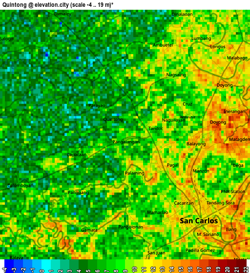 Quintong elevation map