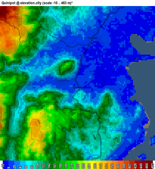 Quinipot elevation map