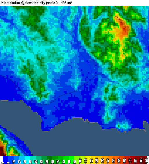 Kinatakutan elevation map