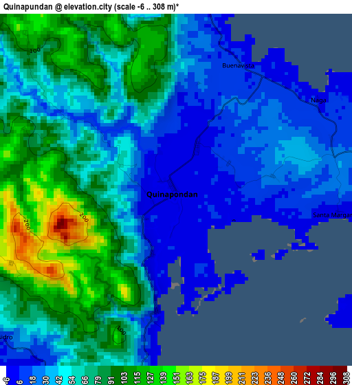 Quinapundan elevation map