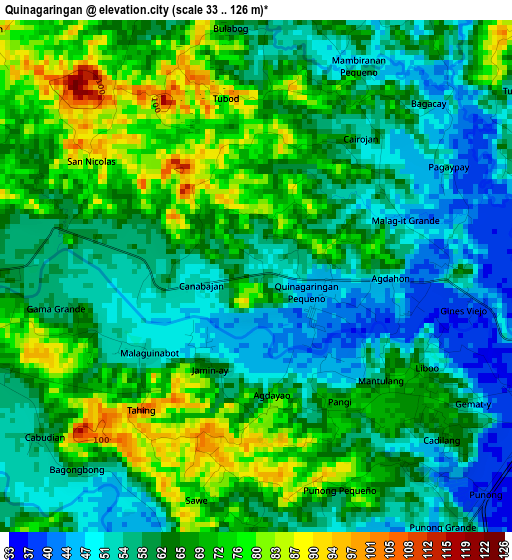 Quinagaringan elevation map