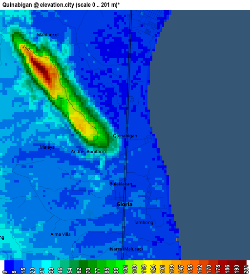 Quinabigan elevation map