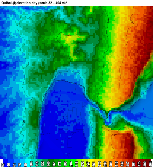 Quibal elevation map