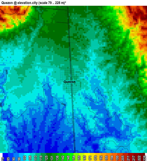 Quezon elevation map