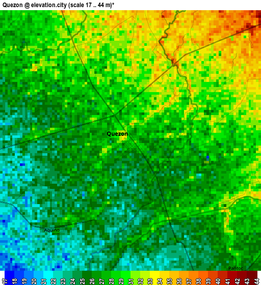 Quezon elevation map