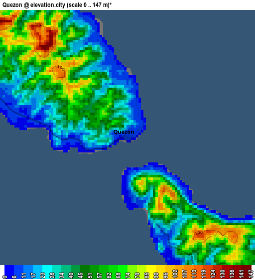 Quezon elevation map