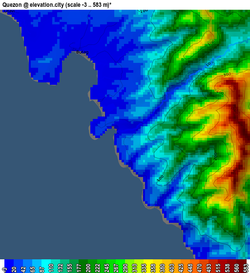 Quezon elevation map