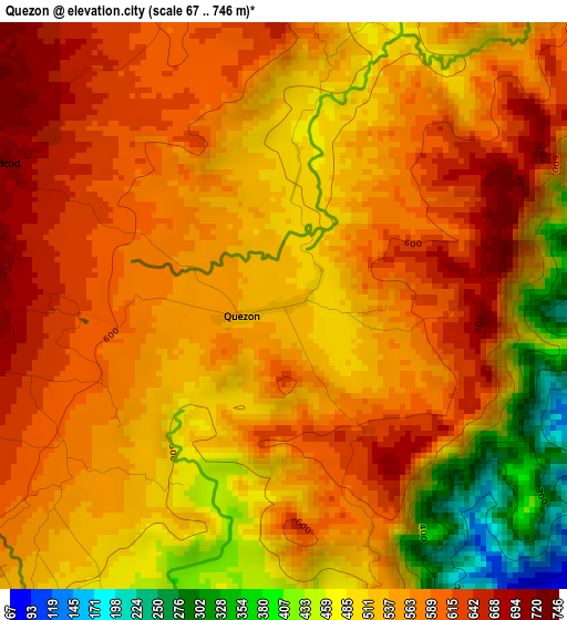 Quezon elevation map