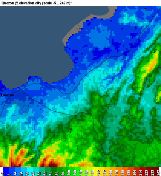 Quezon elevation map