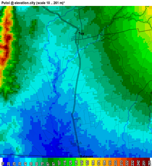 Putol elevation map