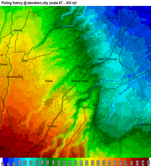 Puting Kahoy elevation map