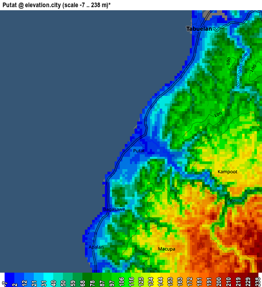 Putat elevation map