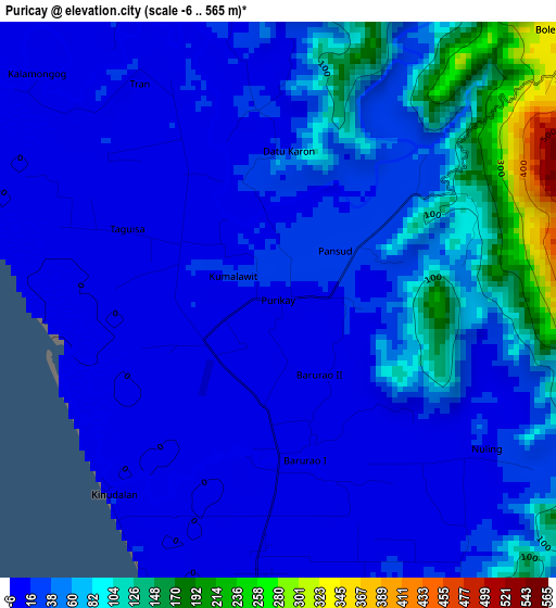 Puricay elevation map