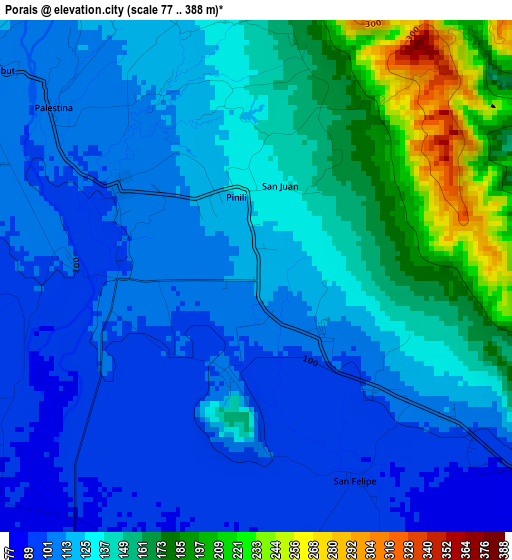 Porais elevation map