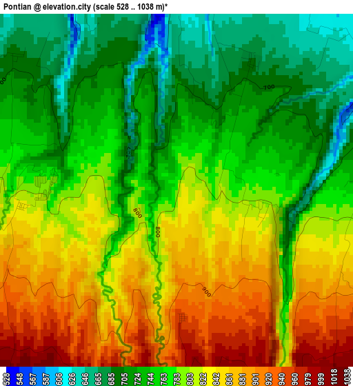 Pontian elevation map