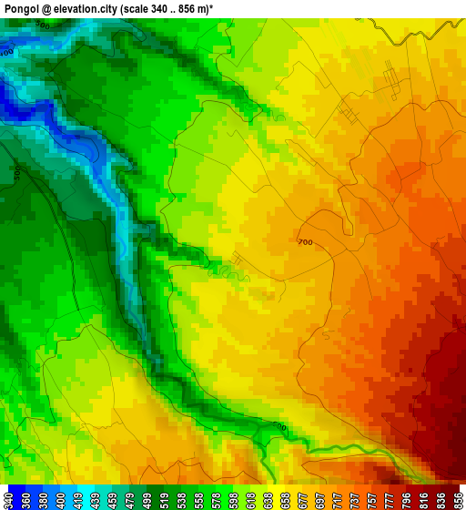 Pongol elevation map