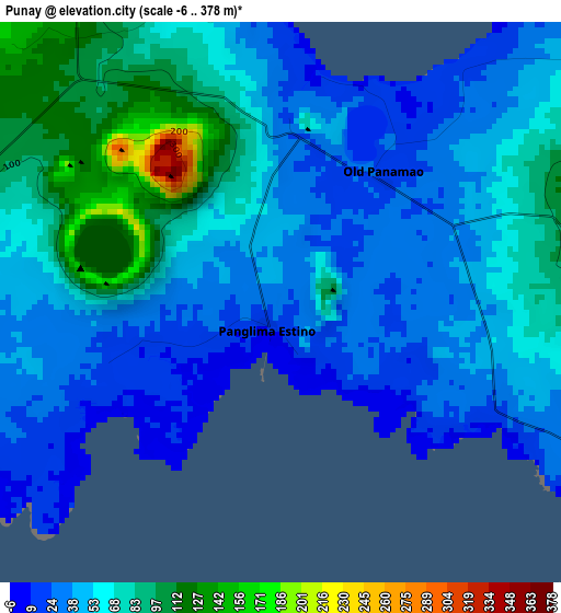 Punay elevation map