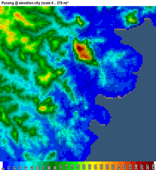 Punang elevation map
