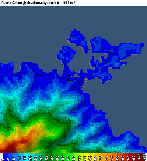 Puerto Galera elevation map