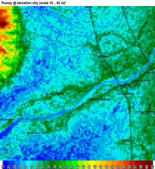 Puelay elevation map