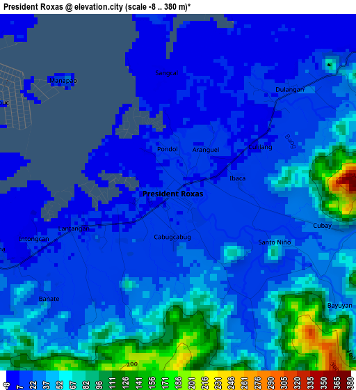 President Roxas elevation map