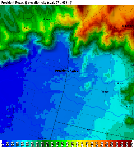 President Roxas elevation map