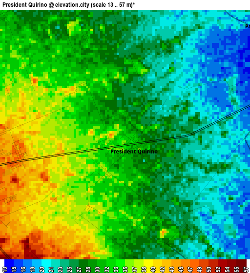 President Quirino elevation map